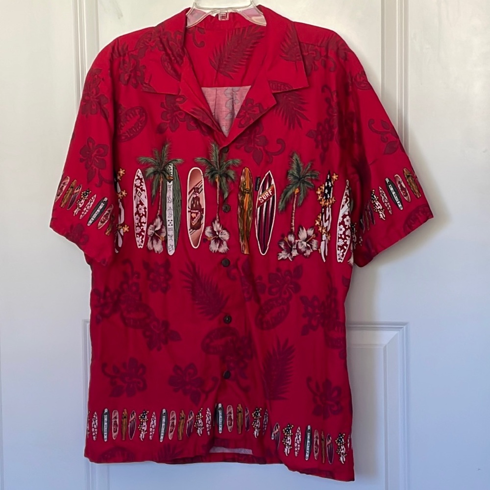 Palmwave Red Surfboard Hawaiian Shirt XL